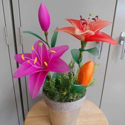 NEW Handmade Lilies Flower Pot. $30.

