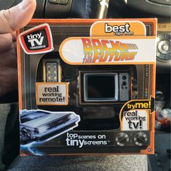 Tiny TV Classics Back to the Future Real Working Mini TV with Working Remote * NEW IN BOX *