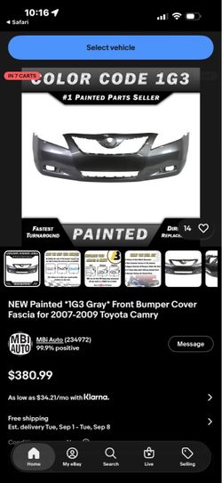 Camry front bumper