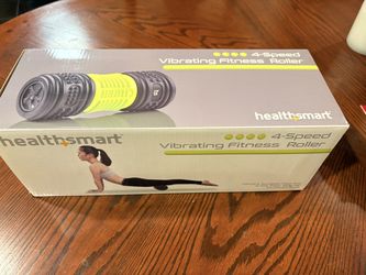 NEW HealthSmart 4 Speed Vibrating Exercise Roller Foam Deep Tissue Massager