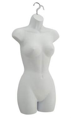 Women's Torso Female Plastic Hanging Mannequin Body Form White