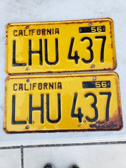 1956 California License Plates