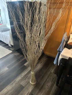 2 decorative dried/treated curly willow
