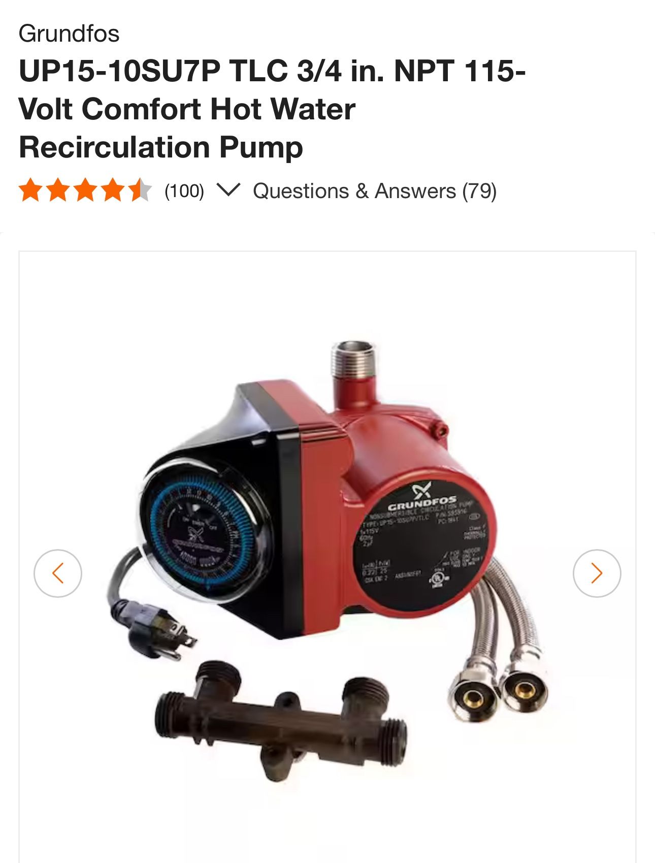 Grundfos Recirculating Pump