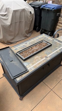 A propane fire pit