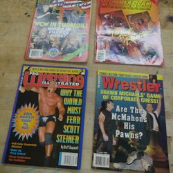  Lot 4 Mix Vintage Wrestling Magazines October 1999 Pro Wrestling Illustrated, October 1999 The Wrestler, October 1999 Wrestler America, SummerSlam  A