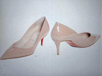 Christian Louboutin Nude Patent Leather Pumps