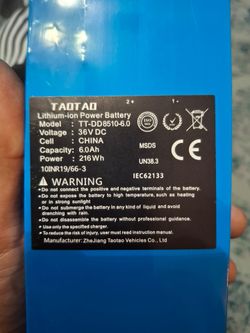 TaoTao 36V 6Ah Lithium-Ion Power Battery
