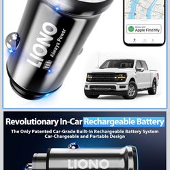 LIONO GPS Tracker for Vehicles, Car Tracker Device Hidden, Car Charger, Air Tracker Tag, Smart Tag Locator for Fleets, No Monthly Fee, No SIM Needed, 