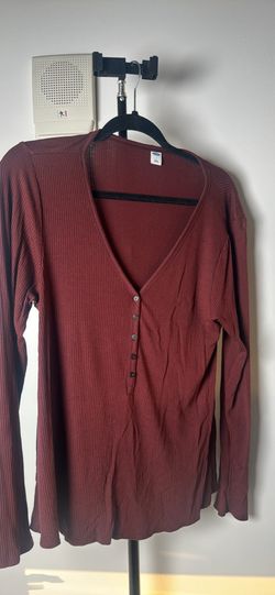 Old Navy Ribbed Henley Long Sleeve Top