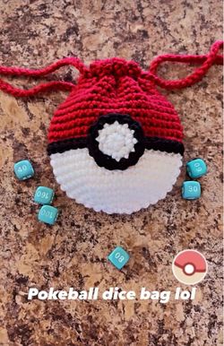 Crochet Pokemon dice pouch
