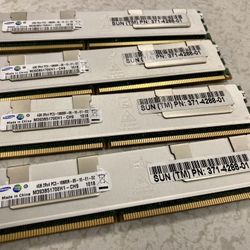 4gb Desktop / Server Ram Chips 16gb Total 1333mhz, Ddr3-1333, Pc3-10600