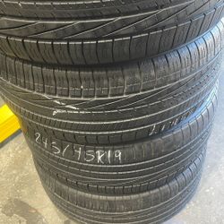 245-45-19 Goodyear Eagle Set Used Good Thread 