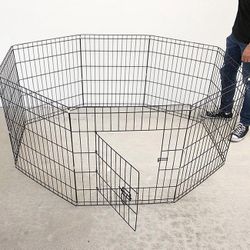 (Brand New) $39 Dog Playpen 8-Panel, Each Panel 24” Tall X 24” Wide Pet Exercise Fence Crate Kennel Gate 