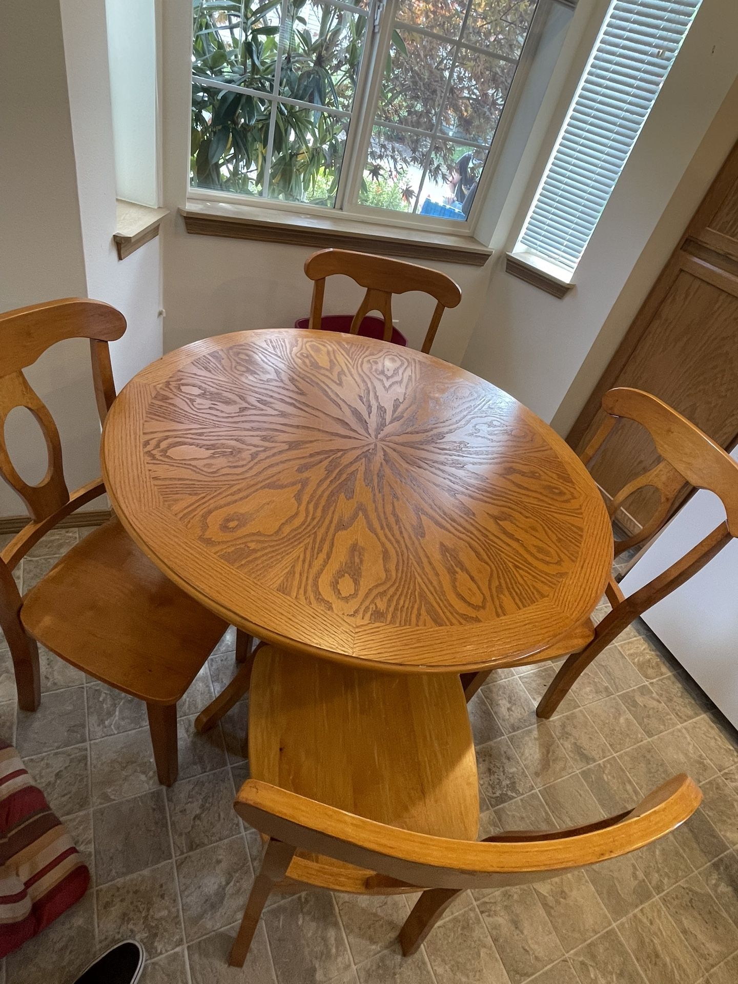 All Wood  Kitchen Table and Chairs Table 