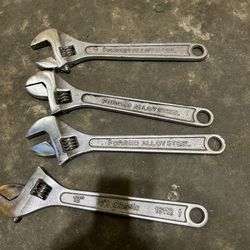 Set Of 4 Adjustable Wrenches 12” 