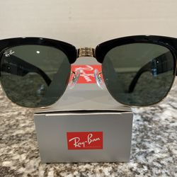 New Ray Ban RB 0316-S Mega Clubmaster Black Sunglasses