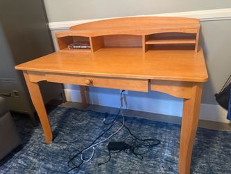 Solid Wood Writing Desk with Hutch