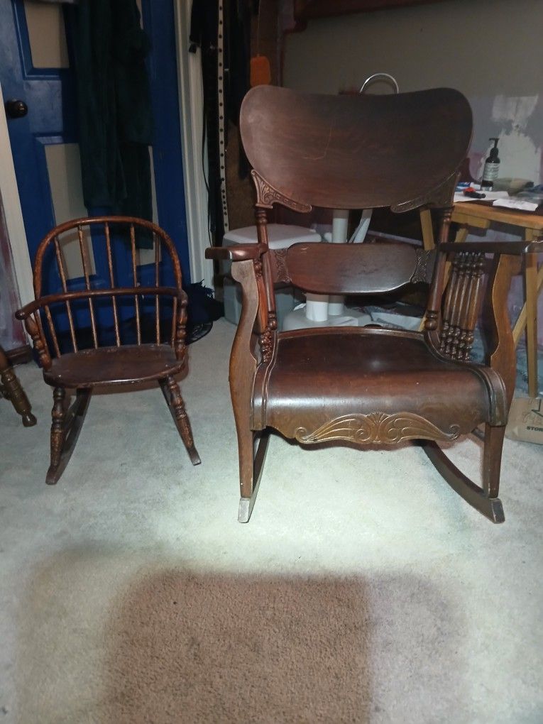 Very Old Rocking. Chairs Worth Much. More Then The Price