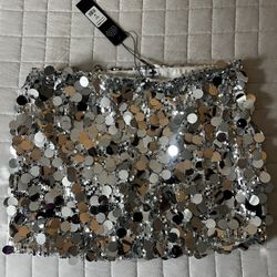 Silver Sequin Skirt 