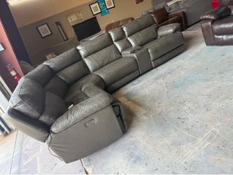 Leather sectional