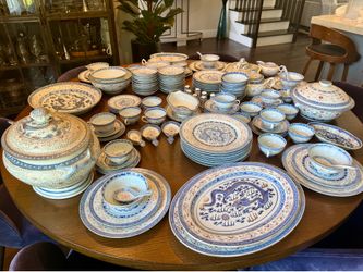 Vintage Authentic Rice Pattern China Set - Malaysia & Hong Kong - Massive Collection