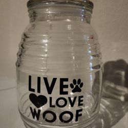 Glass Dog Treat Container