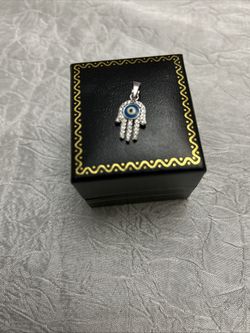 Hamsa Hand Silver Pendant 