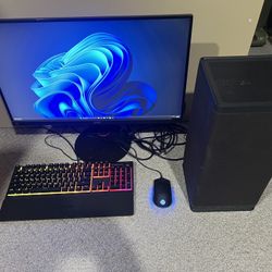 High SFF Gaming PC Setup, RTX 4070 Ti, 7800X3D, 32GB, 1TB NVMe, 240MM AIO, 850W, 27” 1440P Monitor, Gaming Gear