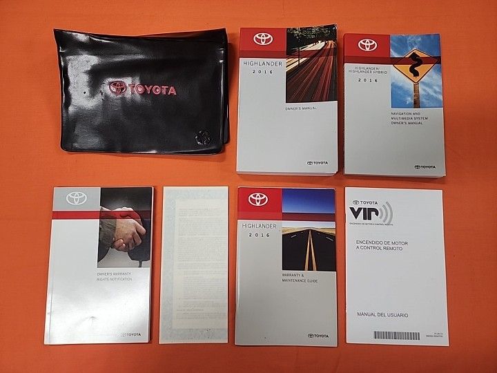 2016 Toyota Highlander Owners Manual - Complete Set
