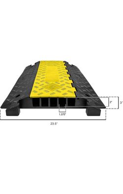 Electriduct Extreme Rubber 5 Channel Cable Protector 36" Wire Cover with 1-3/8" Channels Black/Yellow