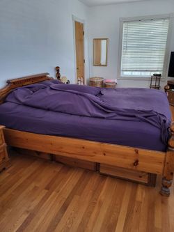 California King solid wood frame and drawers