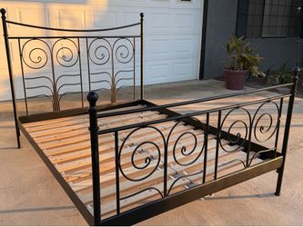 IKEA Black Metal Scroll Bed frame