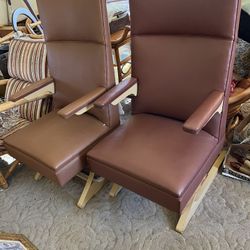 Pair Rocking Vinyl Arm Chairs 