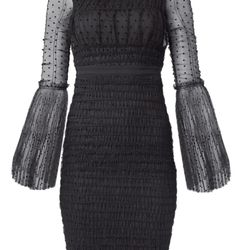 New Formal Black Dress with sheer sleeves