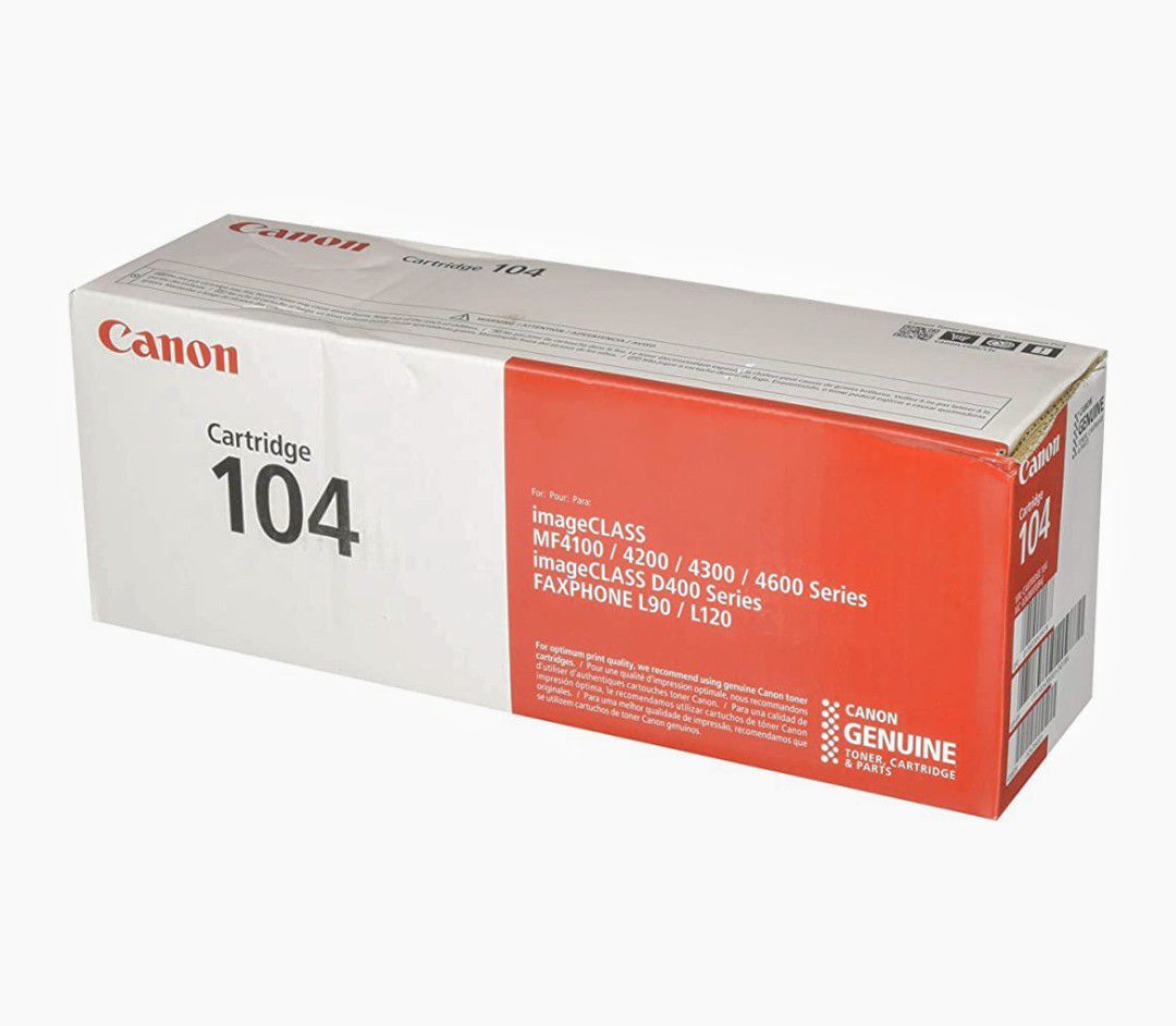 Canon Genuine Toner, Cartridge 104 Black (0263B001), 1 Pack, for Canon imageCLASS D420, D480, MF4150d, MF4270dn, MF4350d, MF4370d