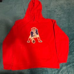 Red New England Patriots XL hoodie featuring Barmore #90 from Fanatics Brand