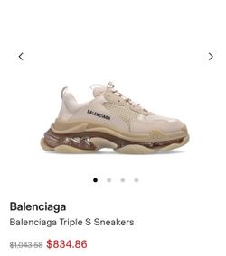 WOMEN'S TRIPLE S CLEAR SOLE SNEAKER IN BEIGE