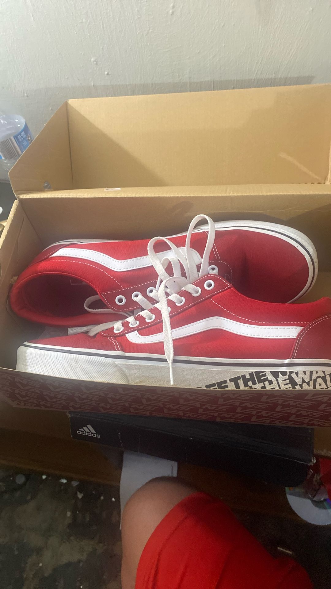 Vans, White On Red, Size 12