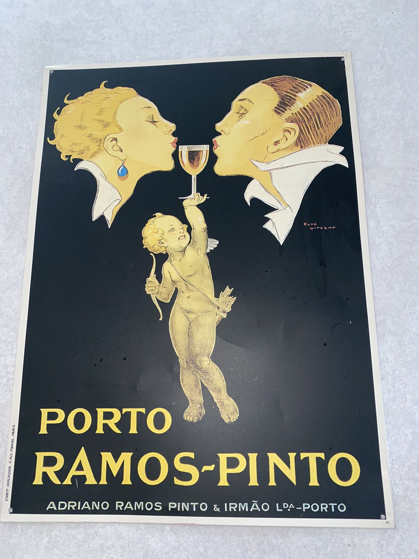 Vintage Porto Ramos Pinto Wall Art Metal Decor
