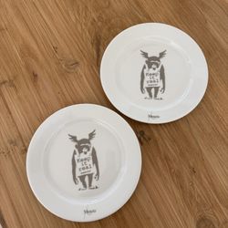 Moco Museum Banksy Salad Plates (Set Of 2) Keep It Real Apes