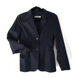 JIL SANDER Button down Blazer Jacket Satin Blue XS EU34