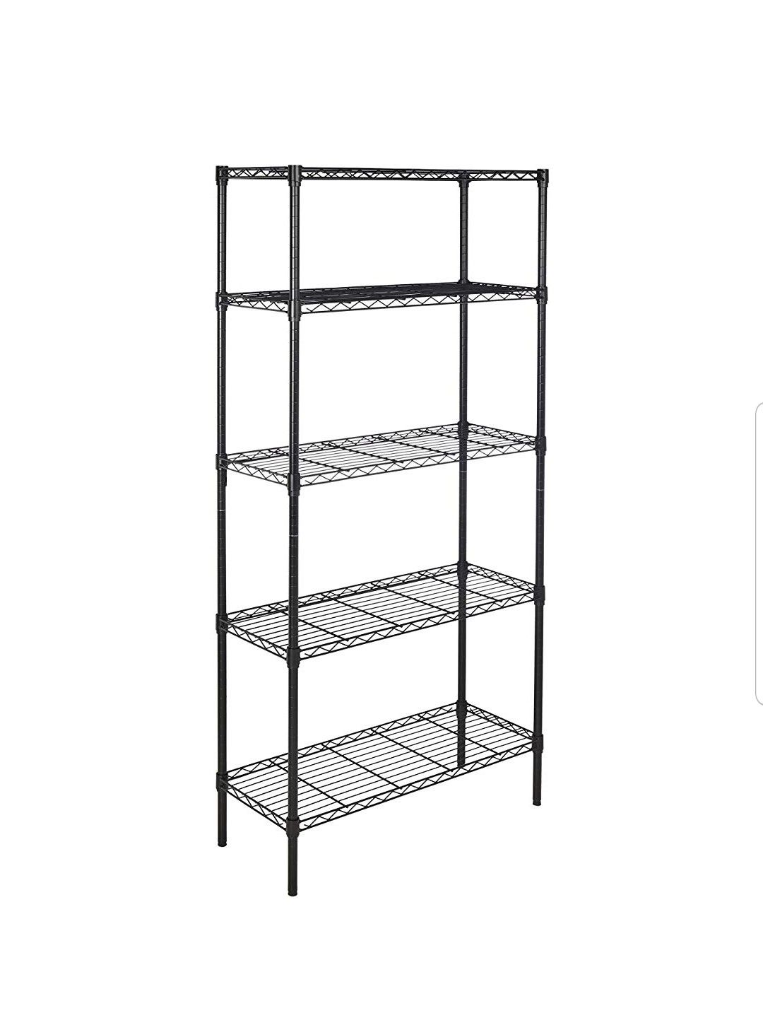 Metal storage rack shelf black