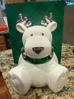 Ceramic Christmas Reindeer candle holder