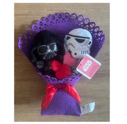Brand new 11”X14” STAR WARS Plush Bouquet with Darth Vader and Stormtrooper