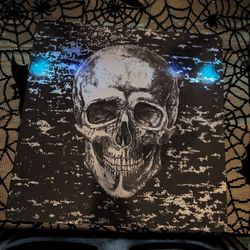 Halloween Placemats, Black & Metallic Silver, Halloween Decorations, Halloween Table Decor