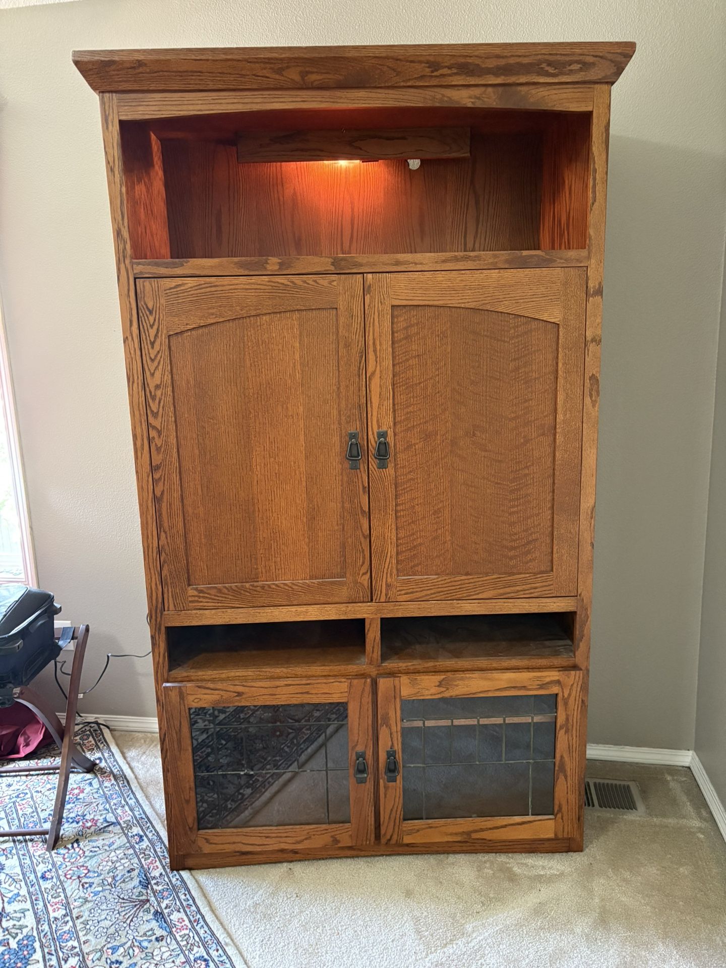 Mission Style Oak Storage Cabinet—free