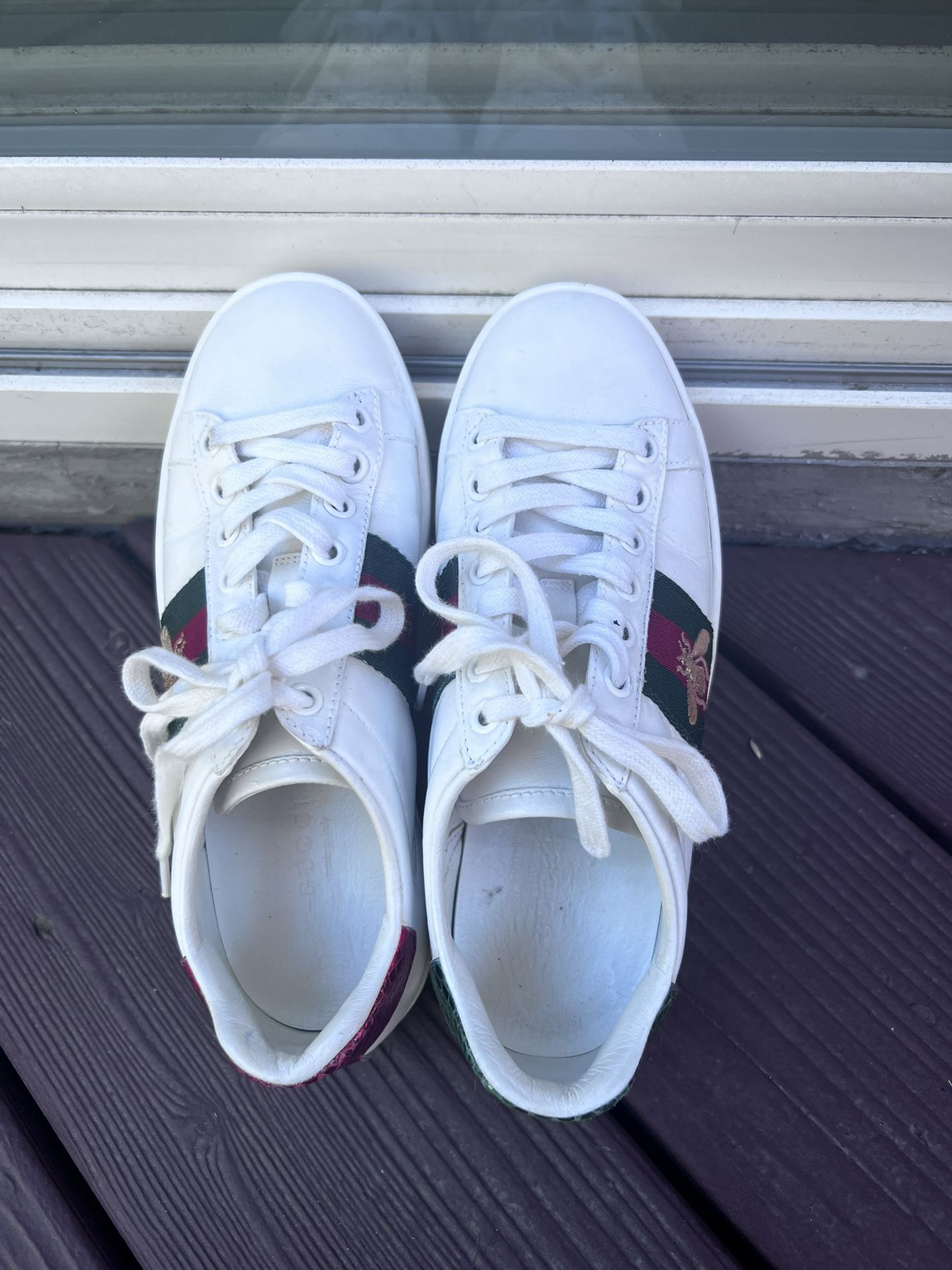 Gucci Ace - Trimmed Embroideredleather Sneakers