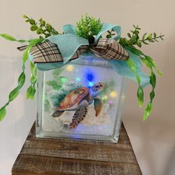 Turtle Glass Light Up Decor