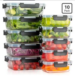 Dealusy  Food Storage Containers with lids, Black
